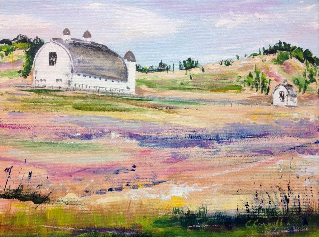 Day Farm, acrylic on canvas, 12"H x 16"W